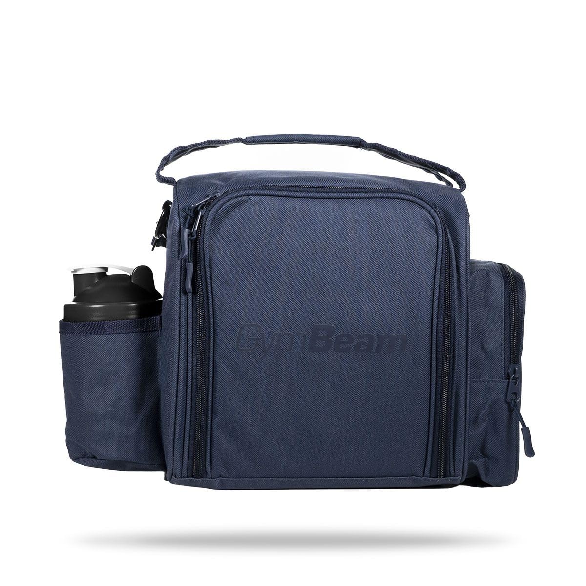 GymBeam Borsa Termica Porta Pranzo con Sacchetti Gel, Borsa Frigo con 3 Contenitori e Cucchiai, Tasca Laterale e Manici Regolabili (Blue Navy)