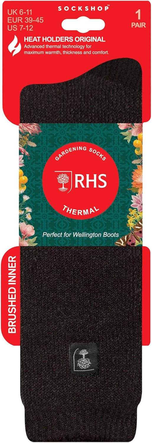 HEAT HOLDERS - Mens Long Knee High Thermal Wellington Thick Fleece Socks