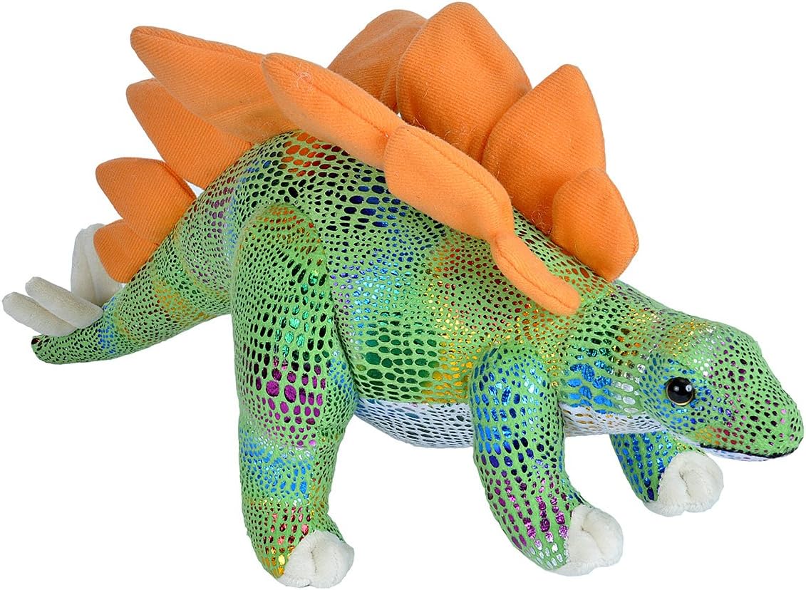 Wild Republic Stegosaurus Plush, Dinosaur Stuffed Animal, Plush Toy, Gifts for Kids, Glitter 19"
