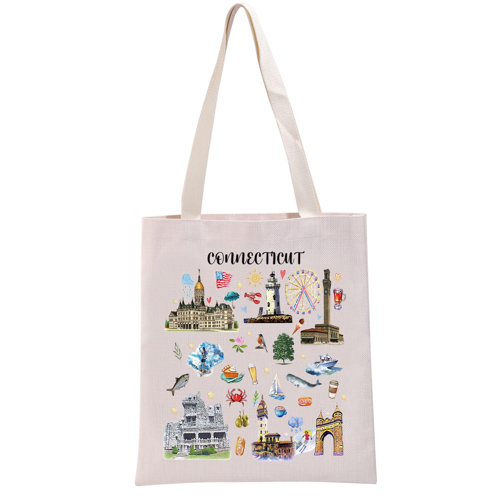 G2TUP Connecticut Gift Tote Bag - Lover's Travel Souvenir Handbag
