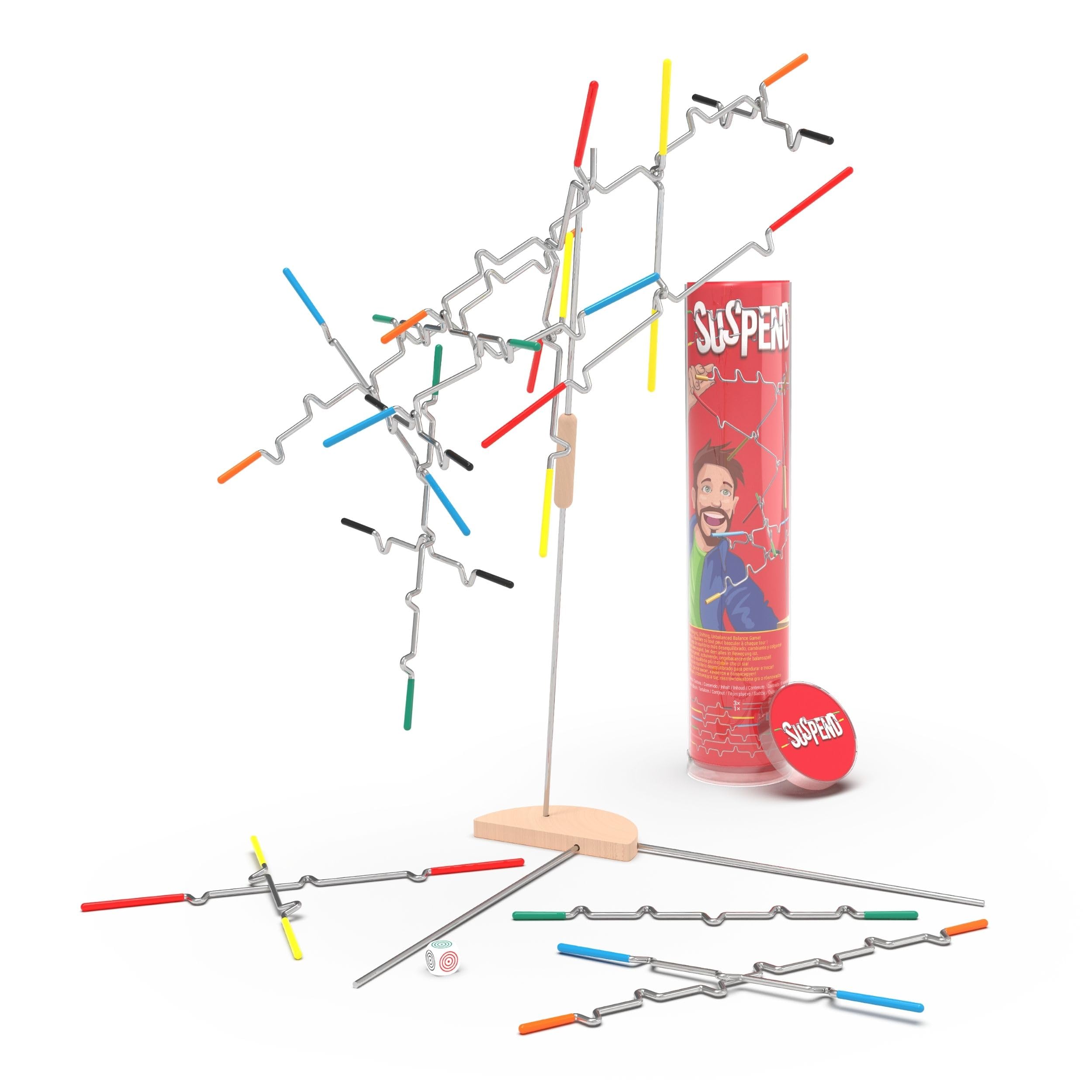 Spin Master Games, Suspend, Gioco Da Tavolo per Famiglie con Torre Di Legno, Gioco educativo per Famiglie, Idee Regalo Originale, 1-4 Giocatori, 8+ Anni