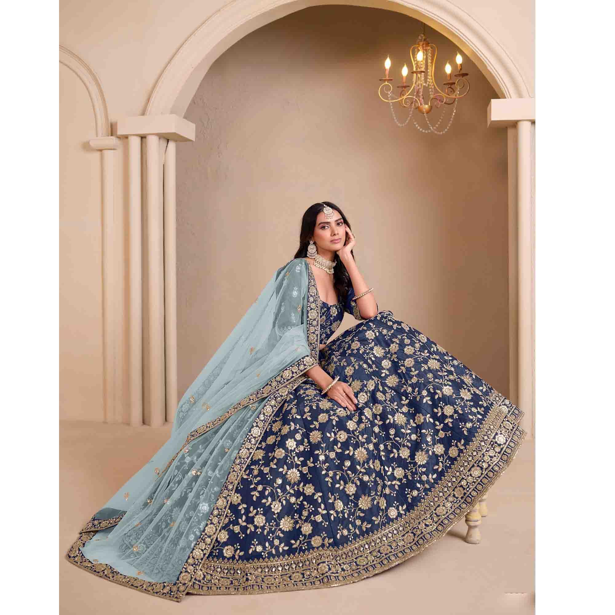 Indischer pakistanischer Designer Lehengha Choli Ready to Wear Sangeet Function Wear Heavy Choli, Schwarz, ( 6 US Small ( Chest-38 Waist-34 Hips 40 )
