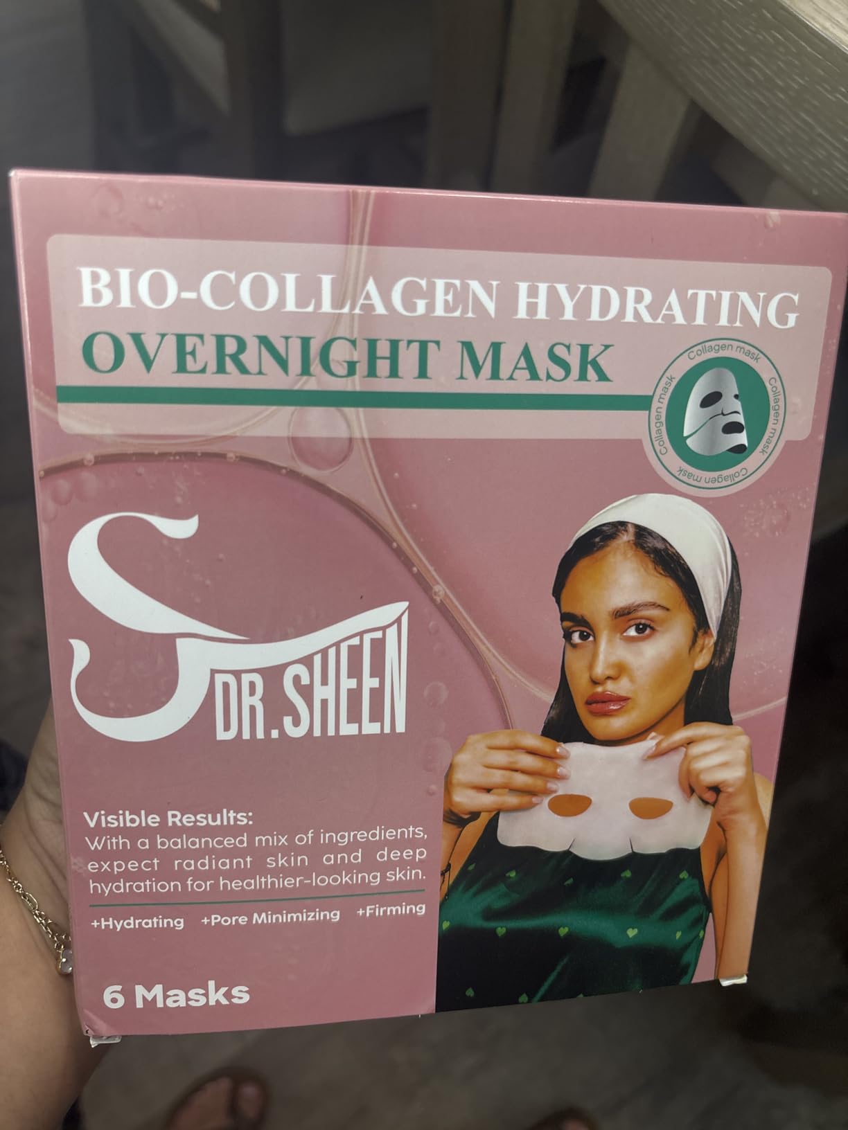 Dr. Sheen Bio Collagen Face Mask Overnight, 6 Pack – Hydrogel Korean Face Masks, Hydrating Collagen Mask for All Skin Types, Anti-Aging Face Masks Skincare, Deep Moisturizing, Improves Elasticity & Radiance