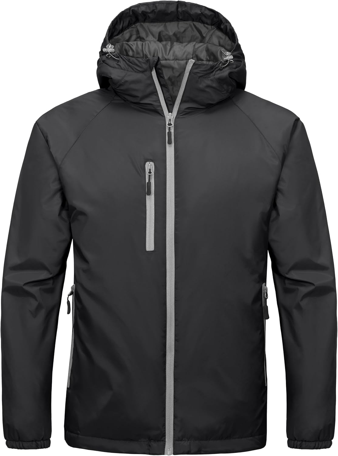 Little Donkey Andy Men's Insulated Winter Jacket Lightweight Waterproof Coat with Hood for Hiking Walking Travel