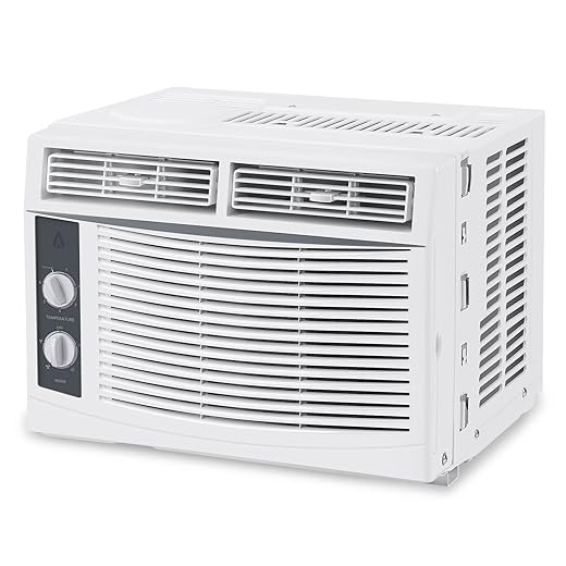 Window Air Conditioner, 5000 BTU Window-Mounted Room Air Conditioners, Mechanical Control AC Unit With Easy Install Kit, 2 Cooling & Fan Speeds, 2-Way Air Flow, Auto Restart, Cools 150 sq.ft