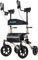 Vista 11 de ELENKER Andador Rollator Vertical Todo Terreno, Andador Rollator de Pie con Asiento, Ruedas No Neumáticas de 12", Diseño Plegable Compacto