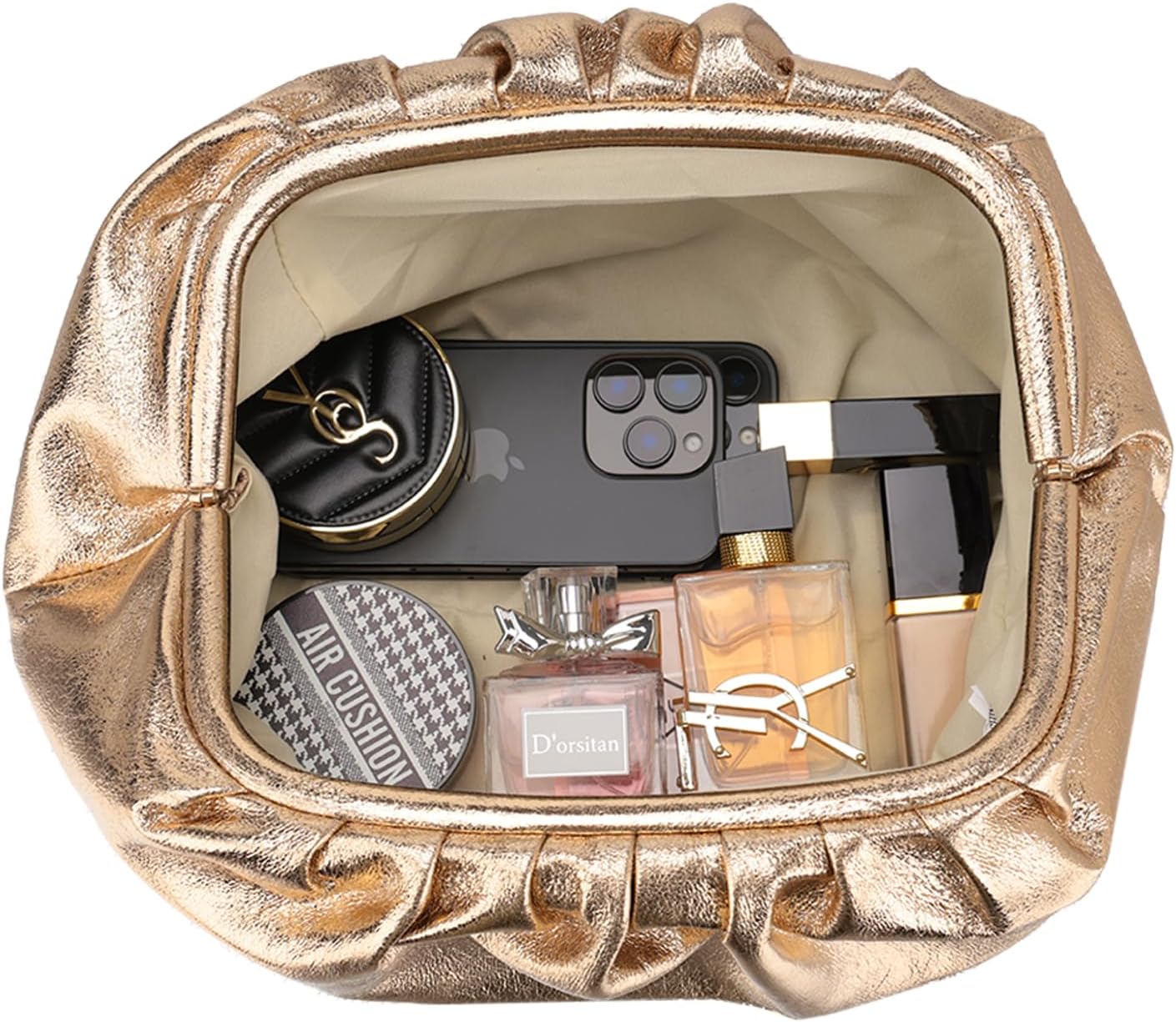 PHILOMENA Dressy Vegan Leather Clutch Purse for Women, Soft Pleated PU Evening Purse for Weddings, Proms - Image 4