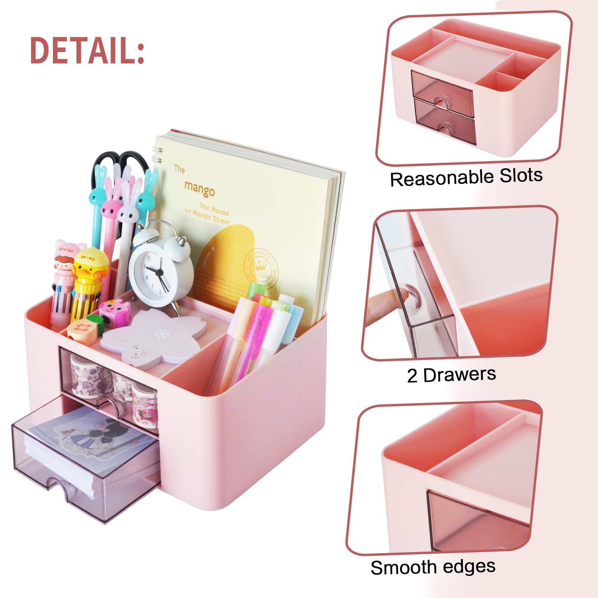Marbrasse Bureau Organiser,Kantoor Accessoires,5-laags Papieren Brievenbak Organizer,Mesh Desktop Organiser voor Bureau,Kantoorbenodigdheden (Roze