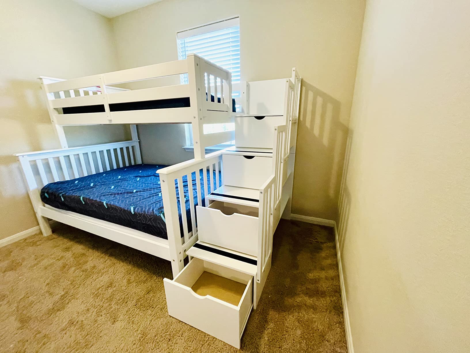 35/mo Finance Bedz King Stairway Bunk Beds Twin over Full with 4
