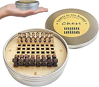 Vista 1 de Mini Chess Set with Metal Case, 3.7" Portable Travel Board Game for Adults & Kids, Unique Gift for Chess Lovers