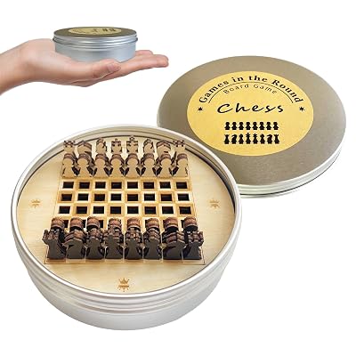 PARKUVALLEY Mini Wooden Travel Chess Set