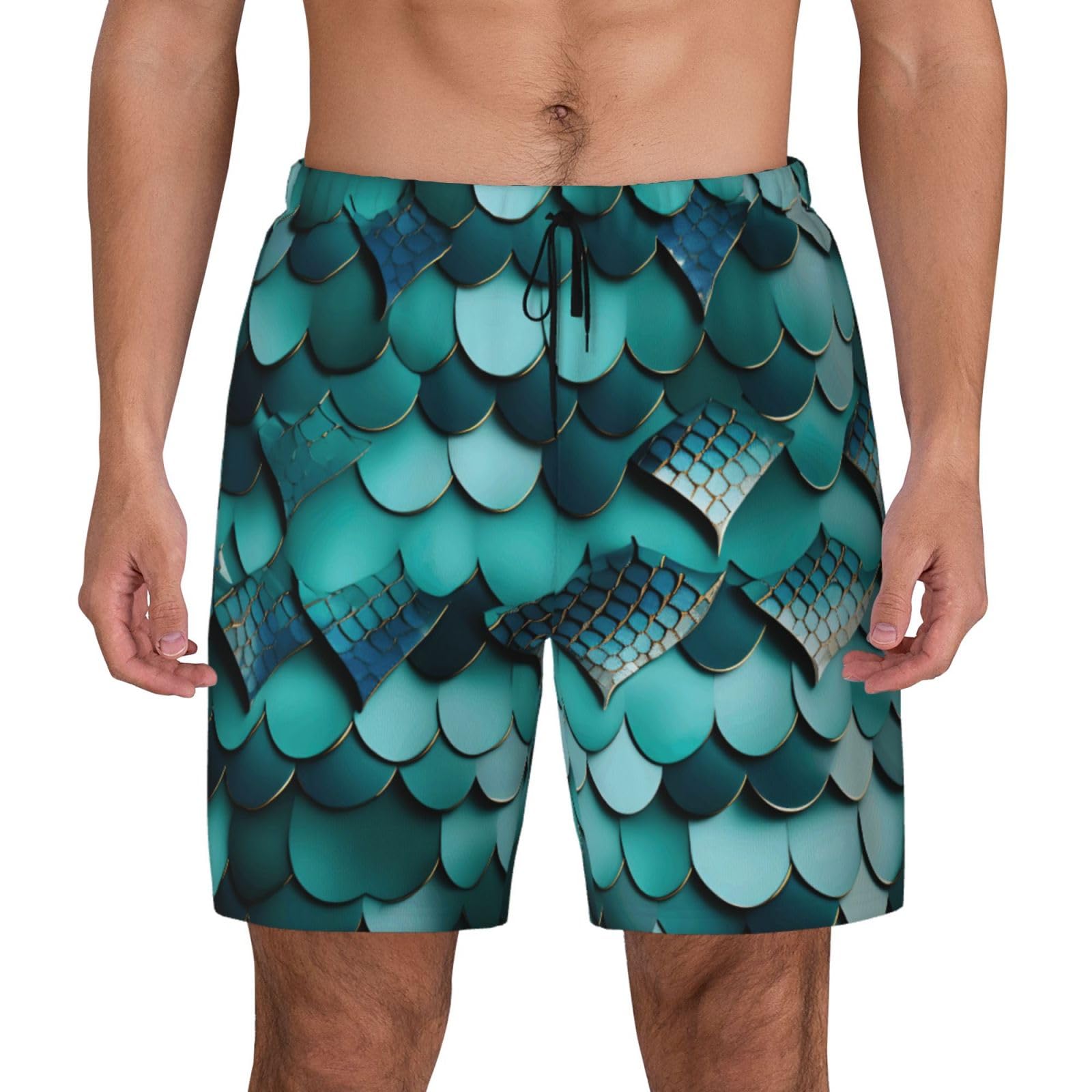 Bañador de hombre con estampado de escamas transpirable y ropa de playa 8