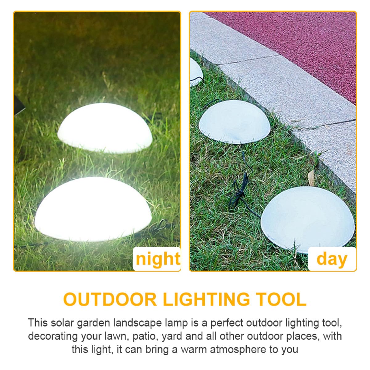 Anneome Solar Hemisphere Light Outdoor Garden Landscape Lamp Ground Stake Light for Lawn Decoration