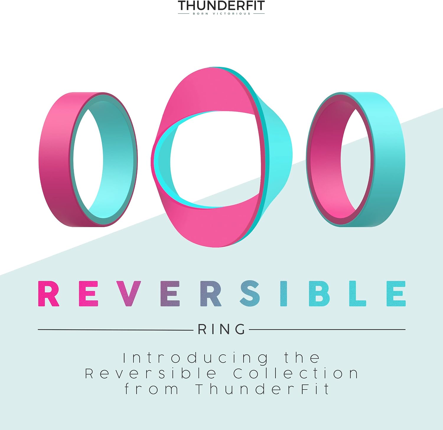 ThunderFit Unisex Silicone Wedding Rings, Reversible 6mm Wide 2mm Thick - 1/4/7 Variety Multipack