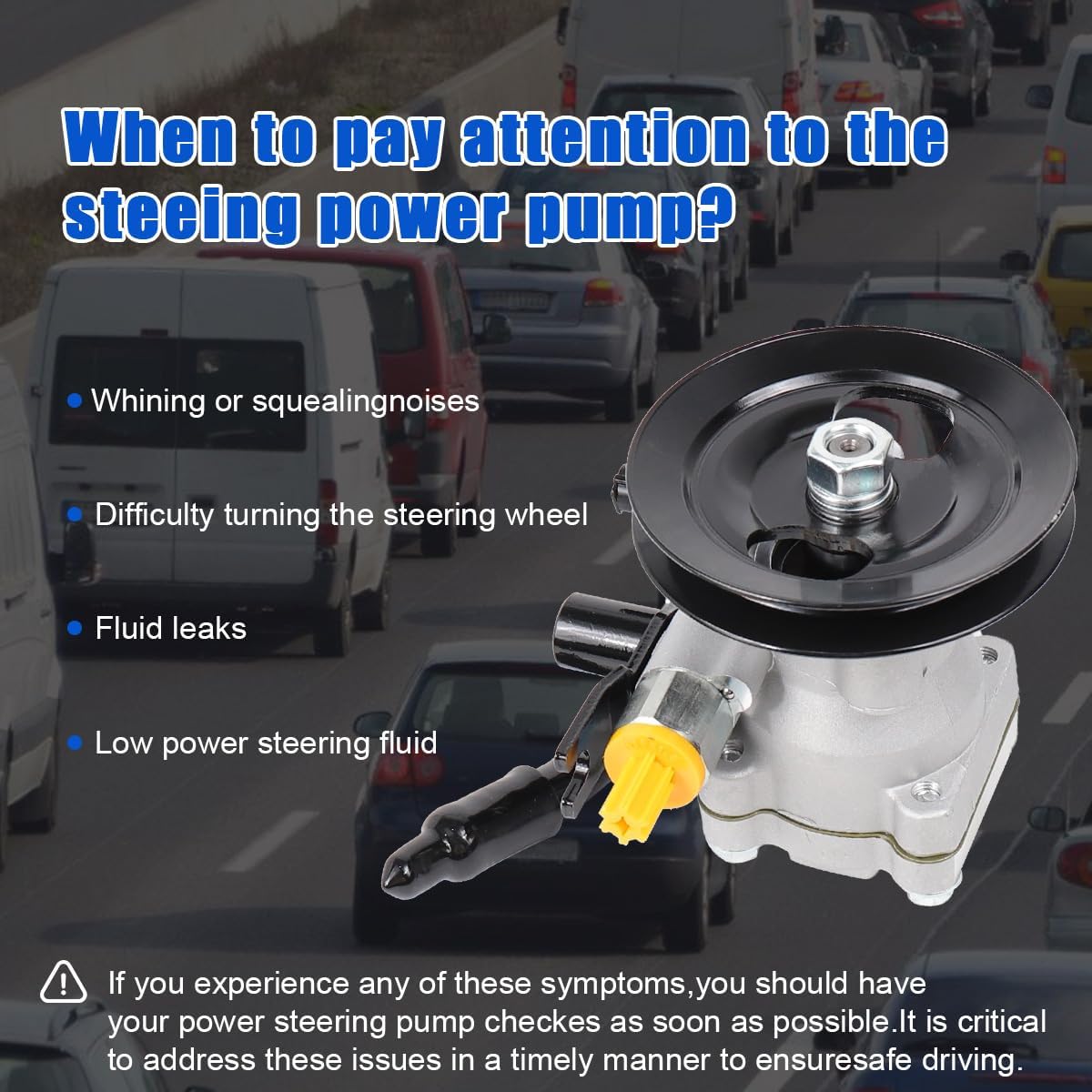 Power Steering Pump with Pulley Fits for Hyundai Accent 2010-2011, for Kia Rio 2006-2011, for Kia Rio5 2006-2011, Replace # 96-4052 571001E001