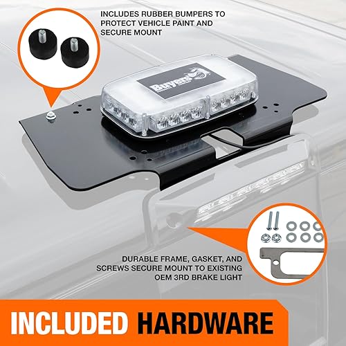 Vista 22 de Buyers Products 8895550 Fleet Series - Soporte de cabina para barra de luz sin taladro para Ford F-150 (2015+), Ford F-250 - F-550 (2017+)