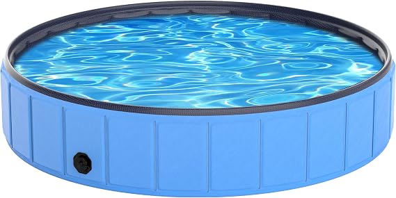 Instraella Dog Pool, Large Dog Paddling Pool, Foldable Dog Paddling Pool, Durable Pet Swimming Pool Bath for Large Medium Small Dog (246 x 40cm)
