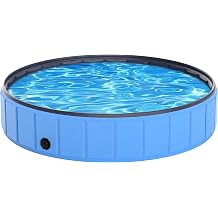 Instraella Dog Pool, Large Dog Paddling Pool, Foldable Dog Paddling Pool, Durable Pet Swimming Pool Bath for Large Medium Small Dog 246 x 40cm