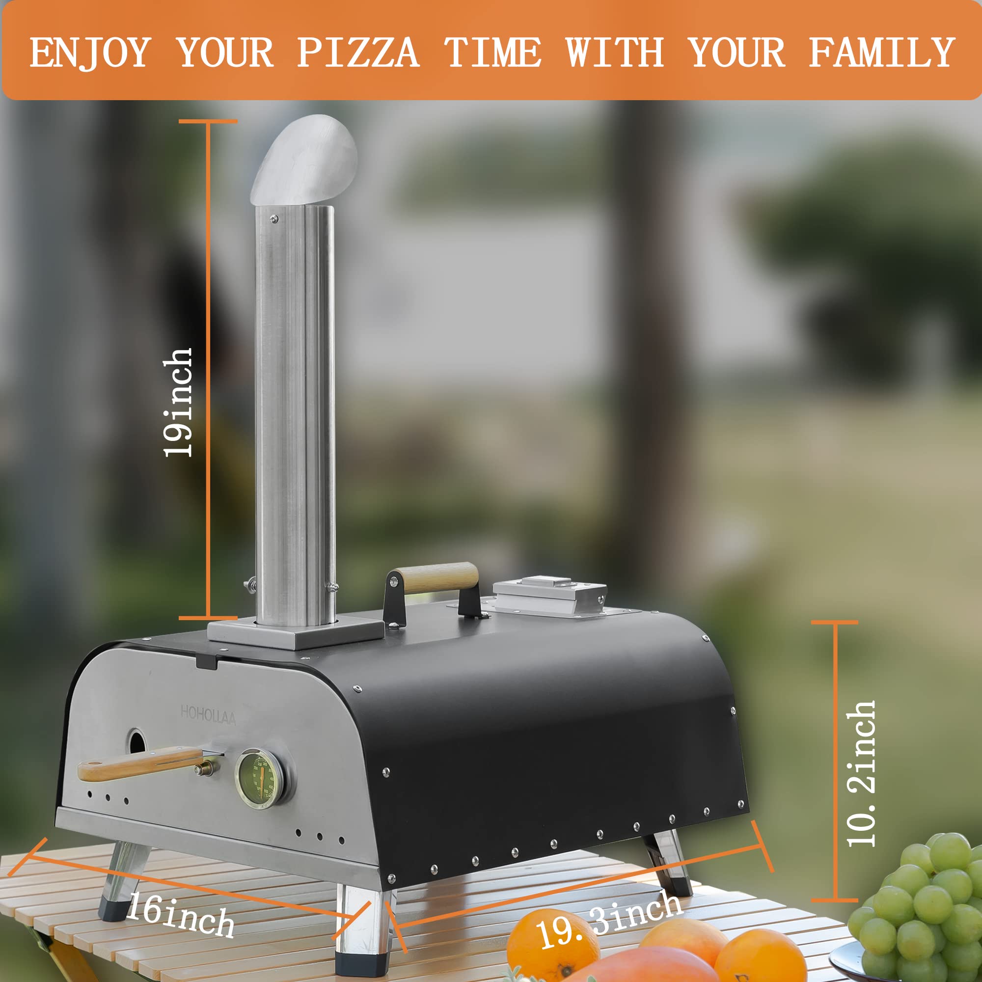 Amazon.com: Pizza Oven Outdoor, Multi-Fuel Oven Outdoor 12-inch Gas u0026 Wood  Fired Pizza Maker, Portable Wood Fired and Gas Pizza Oven with Built-in  Thermometer,Pizza stone u0026 Carry Bag : Patio, Lawn u0026
