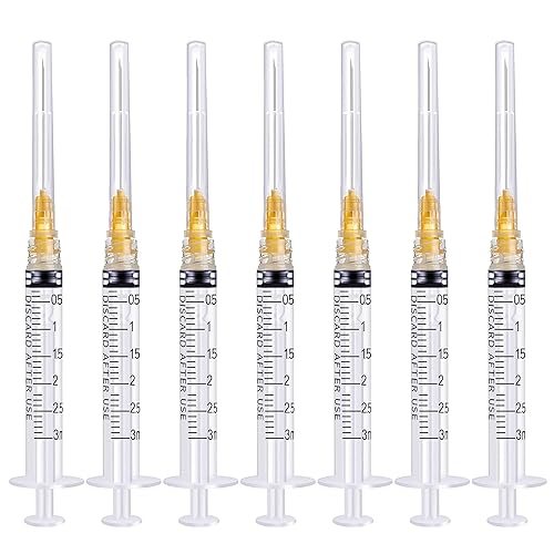 Hyinghw Paquete de 50 candados Luer de 0.1fl ozcc con 25Ga 1.5" envueltos individualmente (50)