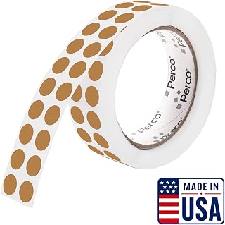 Perco Kraft Brown Round Circle Dot Sticker 1/2-Inch Labels with Easy-Tear Perforation, 3,000/Roll - Crafts, Packaging for Rustic Seals, Handmade Products & Batch Coding, Strong Adhesive - Made in USA