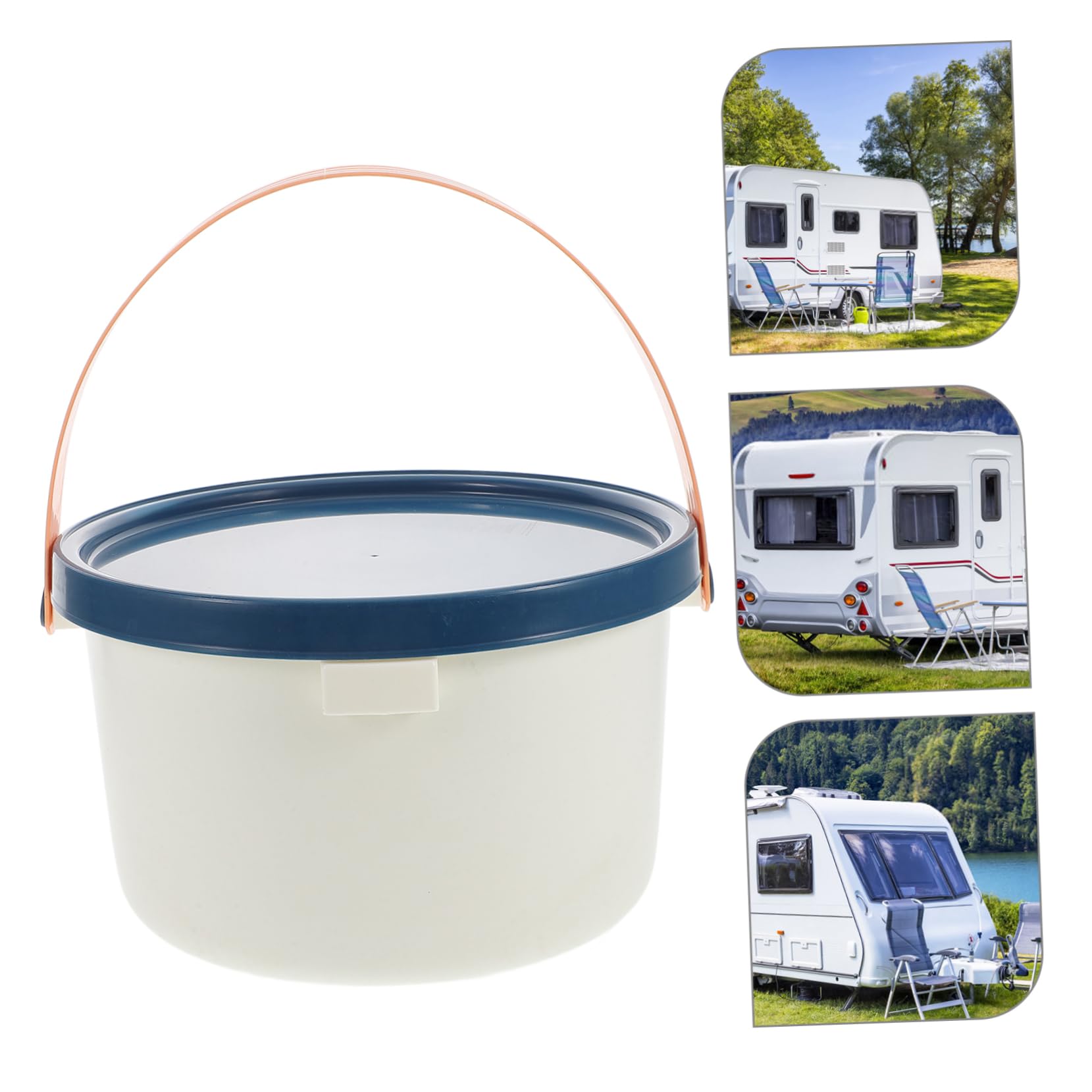 INOOMP Secchio in Plastica con Coperchio Portatile da 10l, Multifunzionale con Manico Resistente, per Campeggio e Uso Auto, Design Leggero e Capiente