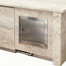 Bu Paslanmaz  elik Barbek  Eri im Kap s  - Gaz Hatlar  ve Lavabo Alt ndaki S hhi Tesisat i in A l r Izgara  stasyonu Paneli - Dayan kl  Al pan Eri im Kap s  350x500 mm / 14x20 in