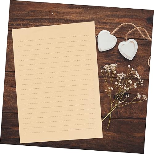 Miniatura 3 de VILLCASE 100 hojas de sobres vintage de letras envejecidas para letras forradas, papel retro estacionario, papel de carta vintage, papel de estraza