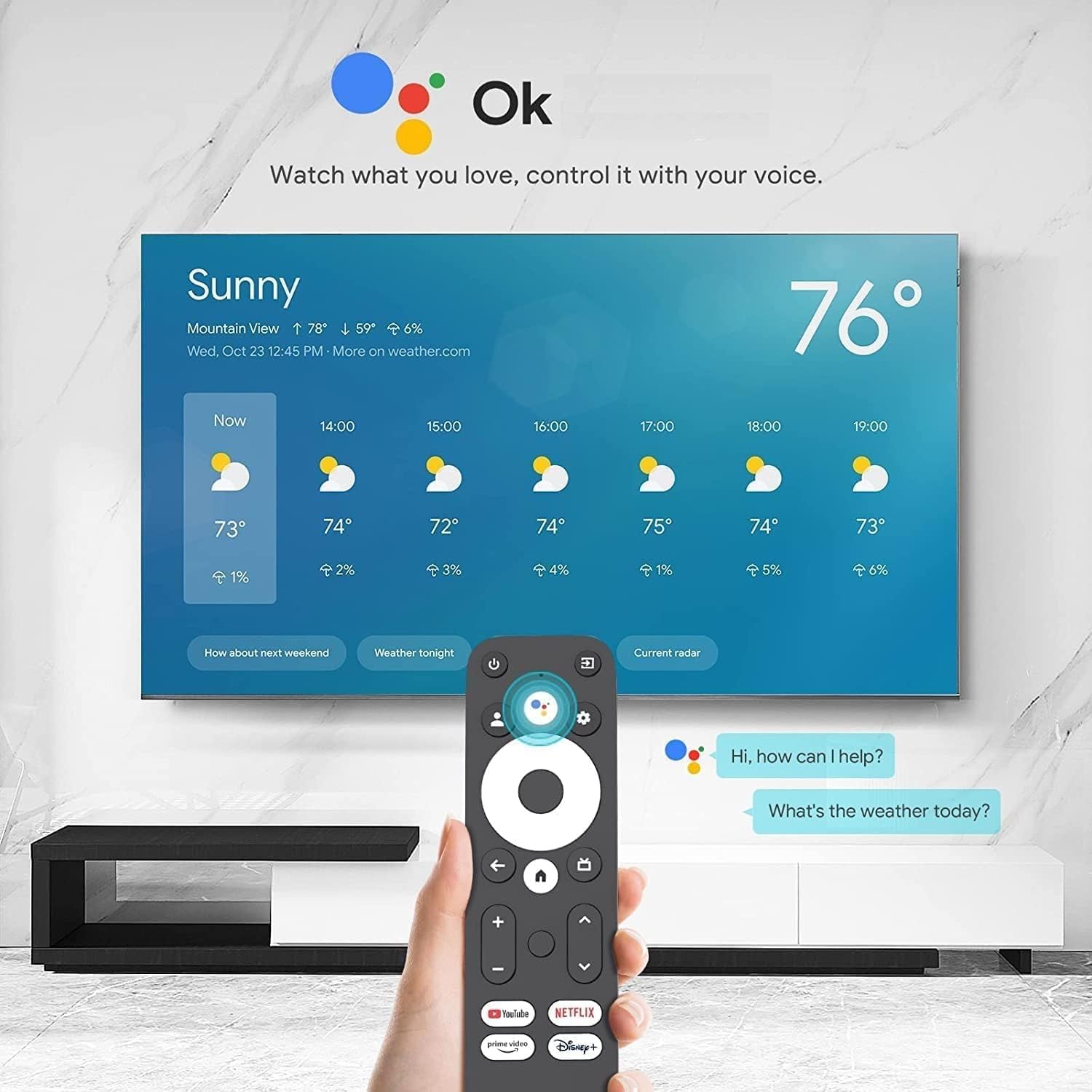 Phantom Dcolor GD1 4K Android TV Stick Certifié KD3 Assistant Télécommande vocale Prime Video Chromecast Play Store Bluetooth 4K HDR 10+ Dolby Audio XM3 2.1 Dual Band WiFi USB-C GD 1