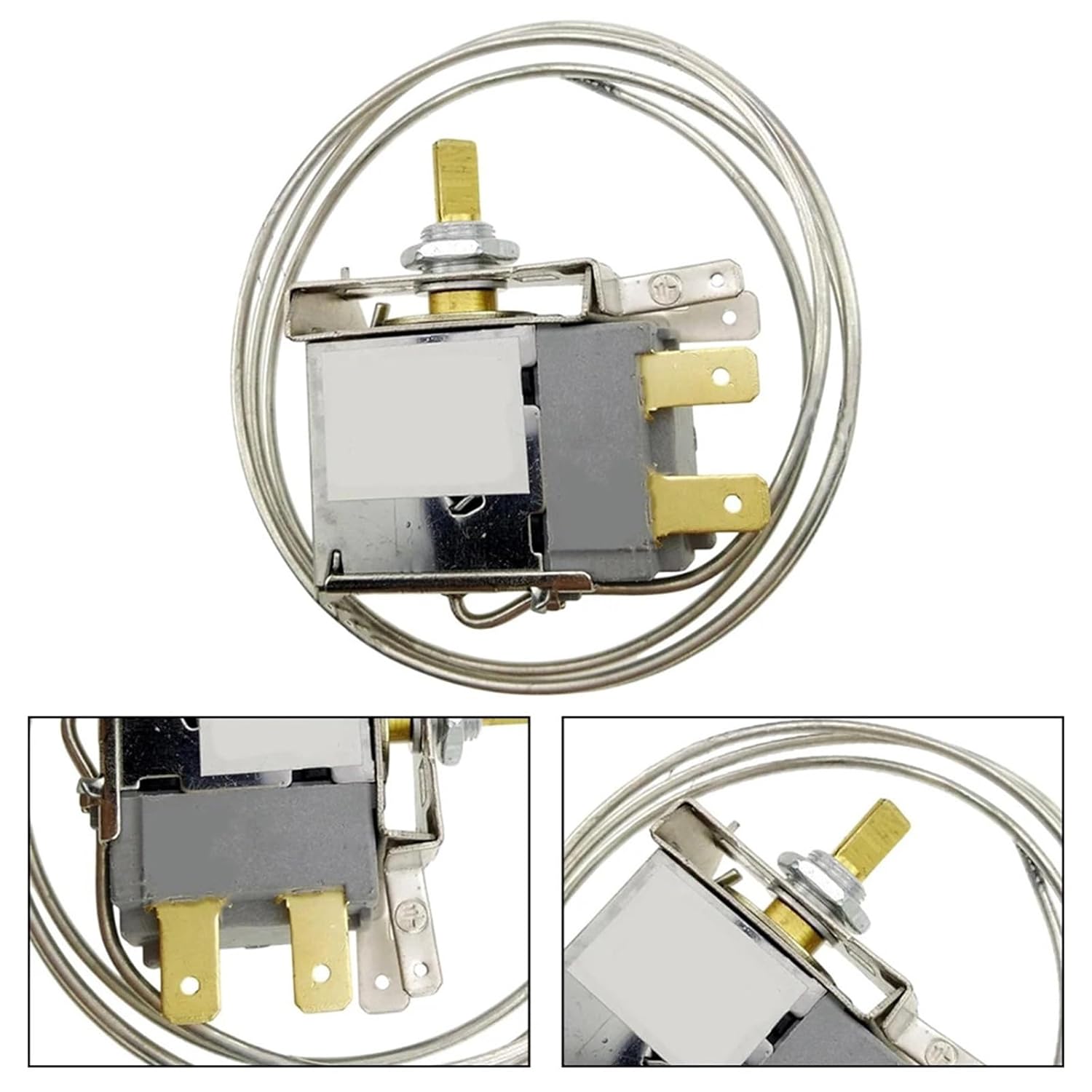 1Pcs Refrigerator Temperature Control Thermostat Switch 2 Pin with Nut WPF24-L Refrigerator Thermostat Switch Mechanical Thermostat