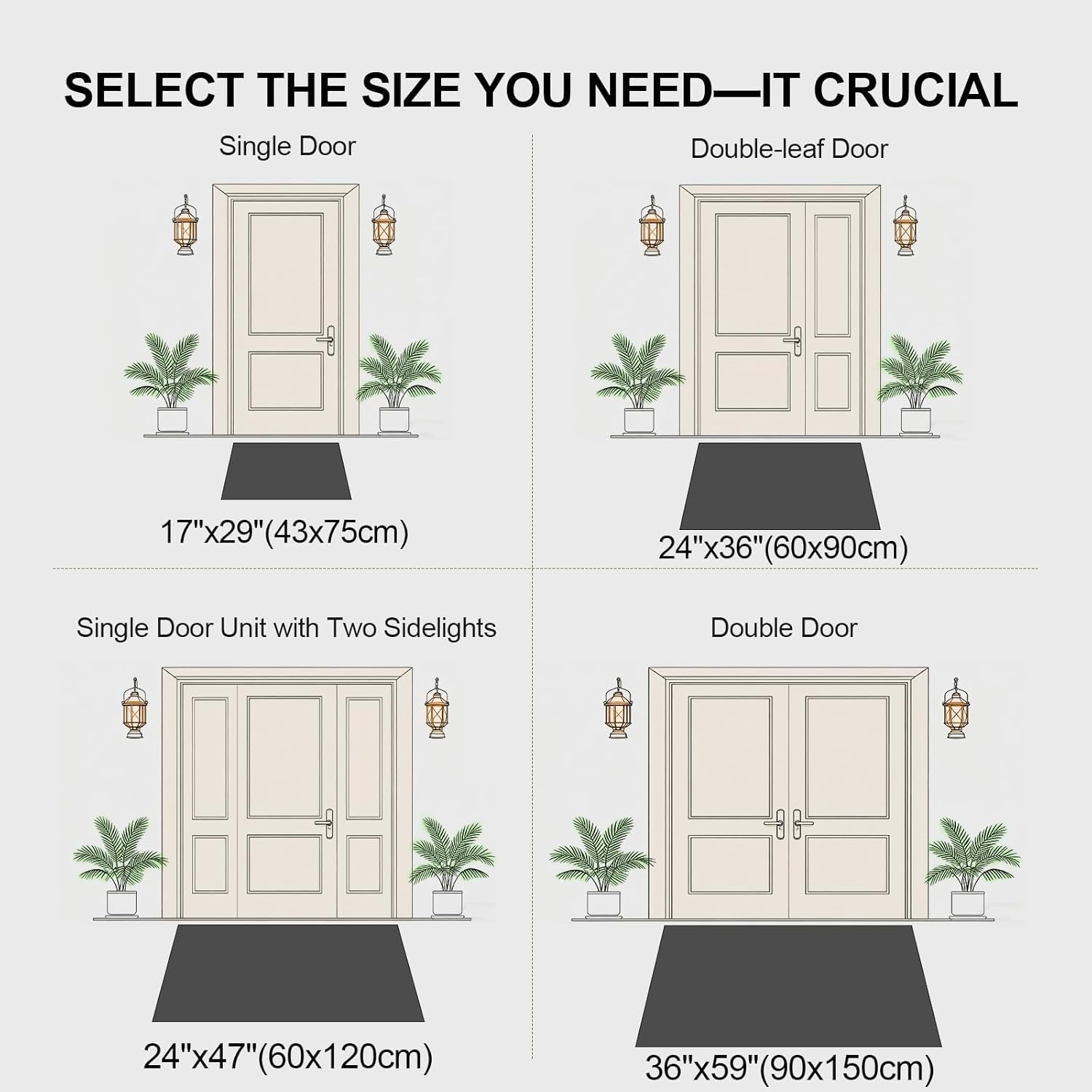 Ultra Thin Indoor Door Mat 17"x29", Washable Door Mat Indoor Entrance, Non Slip Rubber Backing Doormat Low-Profile Inside Entryway Mat, Unique Herringbone Design Entry Mat, Khaki (FOLD) - Image 2