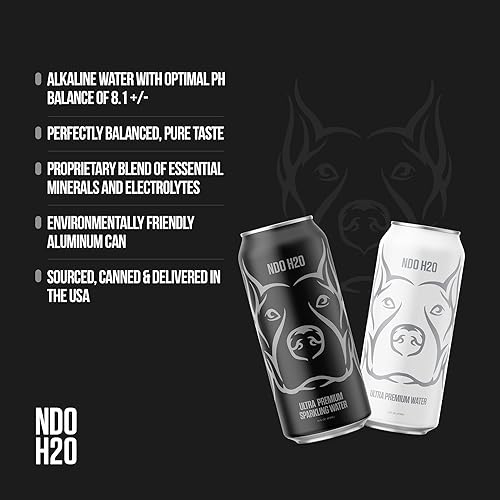 Miniatura 4 de Paquete de agua ultra premium NO DAYS OFF  Paquete de 24 (12 todavía + 12 chispeantes)  16 fl ozlata, 11.36 litros en total, agua enlatada de