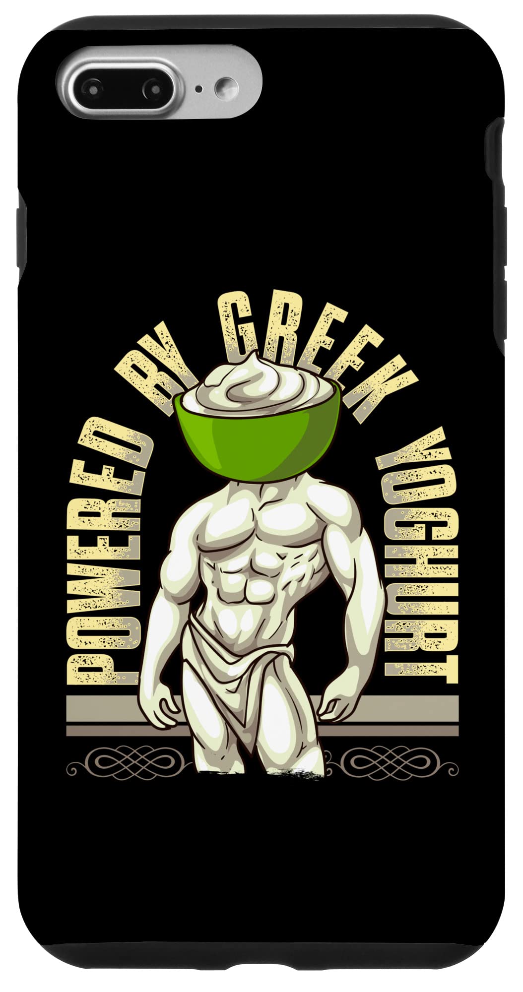 iPhone 7 Plus/8 Plus Powered By Greek Yoghurt Fitness Protein Gym Food Fan Yogurt Case
