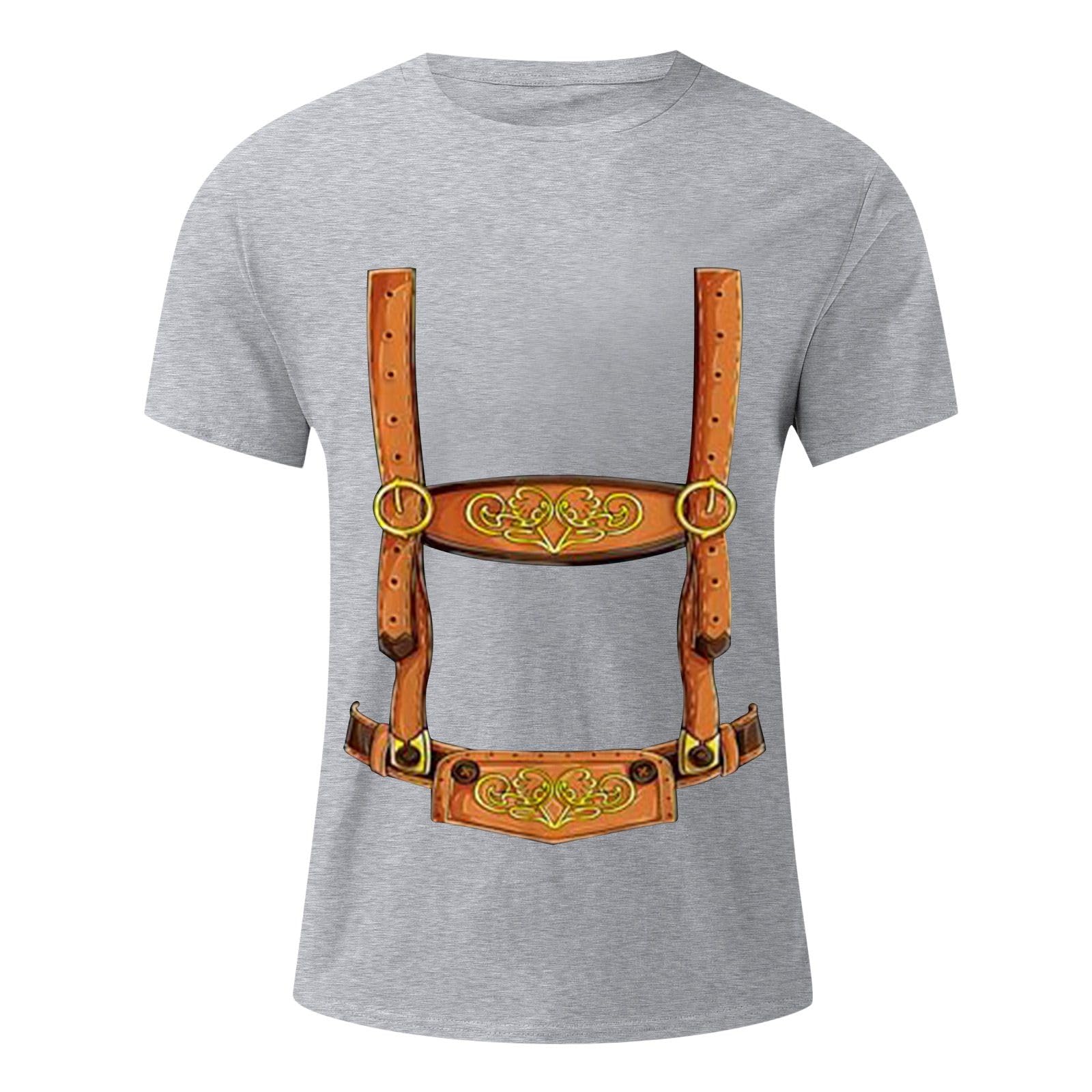 rtdgcv Moda para hombre, informal, suave y cómoda, estampado Oktoberfest, cuello redondo, camiseta de manga corta, camiseta azul para hombre, Oktoberfest, camiseta para hombre, camiseta de fiesta de cerveza,
