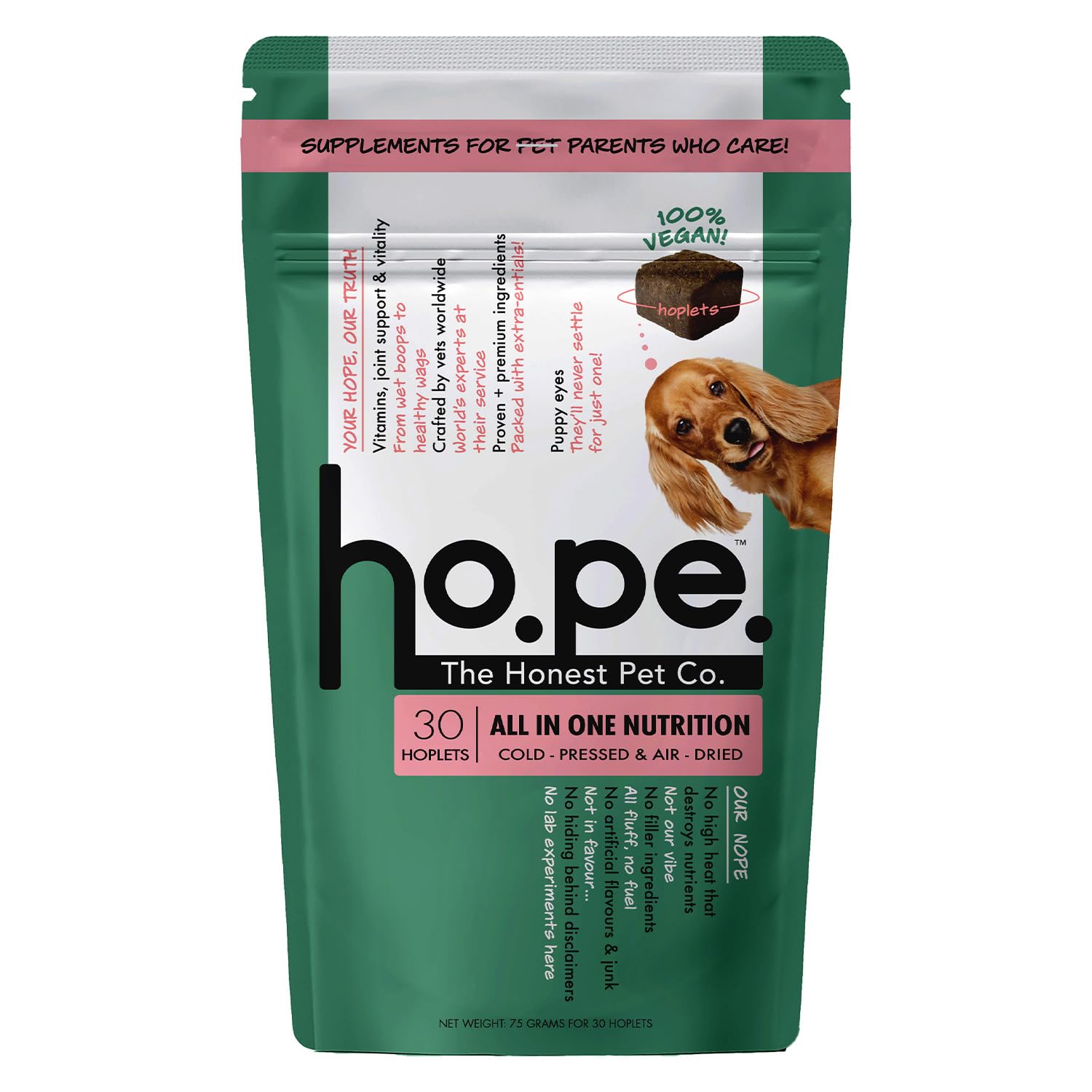 Hope All in One 14-in-1 Supplement Chews for Dog 30 Chicken hoplets |Multivitamins, Joint Support, Probiotics, Biotin, Omega 3 & 6| Pet Chews for Absolute Wellness | ColdPressed, Hypoallergenic — Amazon image 10