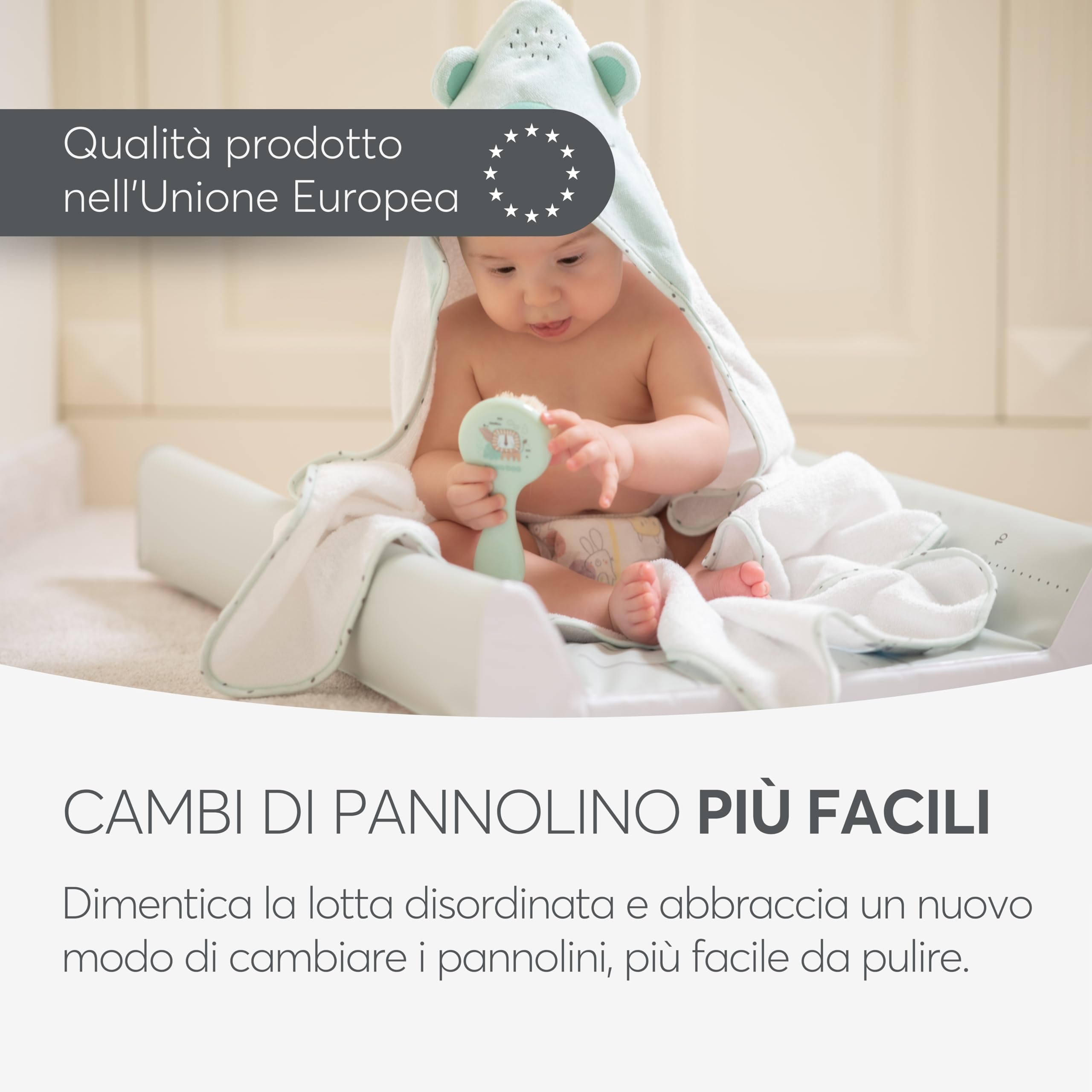 KikkaBoo Fasciatoio Portatile Neonato 80x50 cm SLEEPY SHEEP, Materassino Fasciatoio Impermeabile e Morbido in PVC, Verde