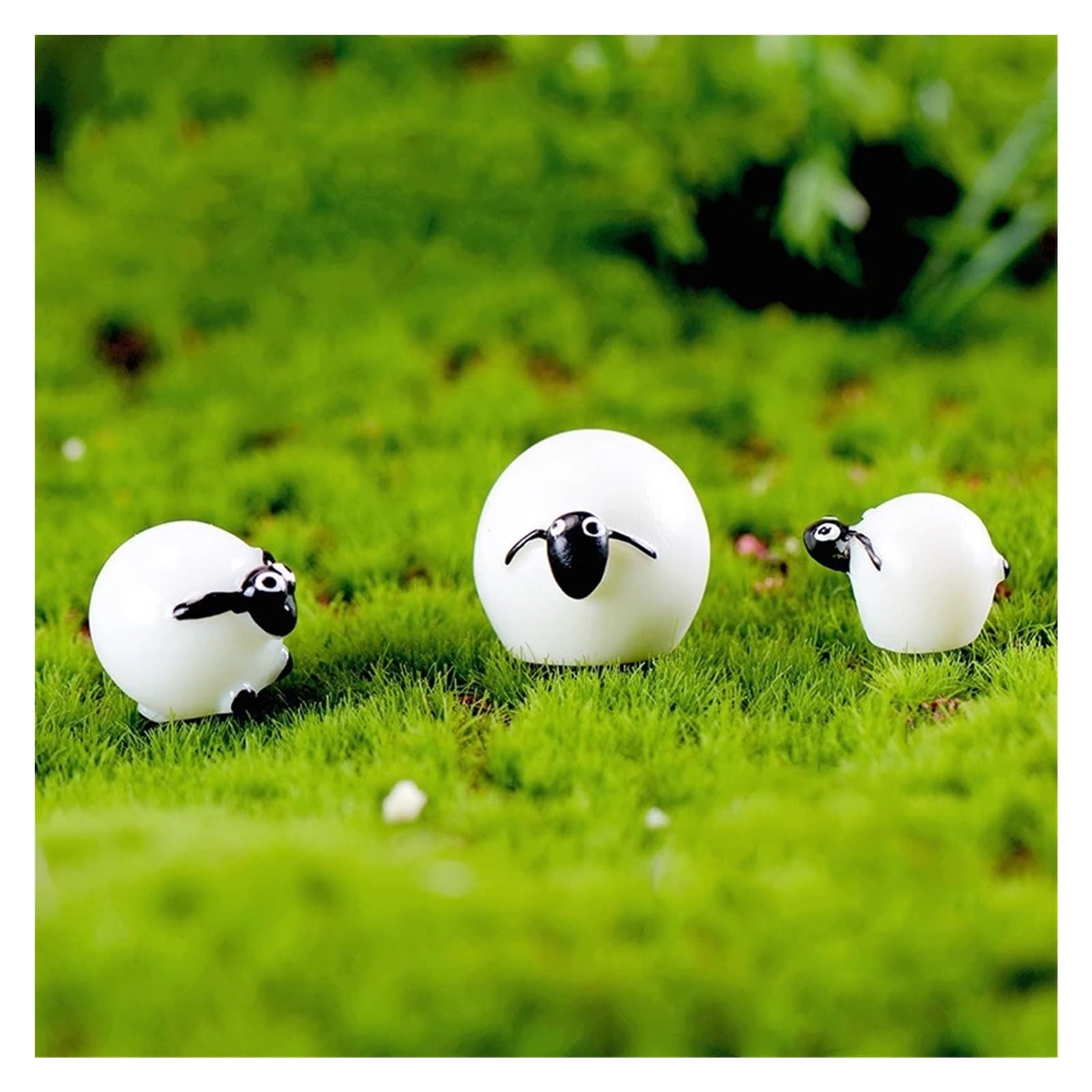 YDMHYLAI Garden Ornaments Miniature Garden Ornament Statue Figurines for Landscape Pot Dollhouse Home Decor, Soft Lightweight(3pcs Sheep)