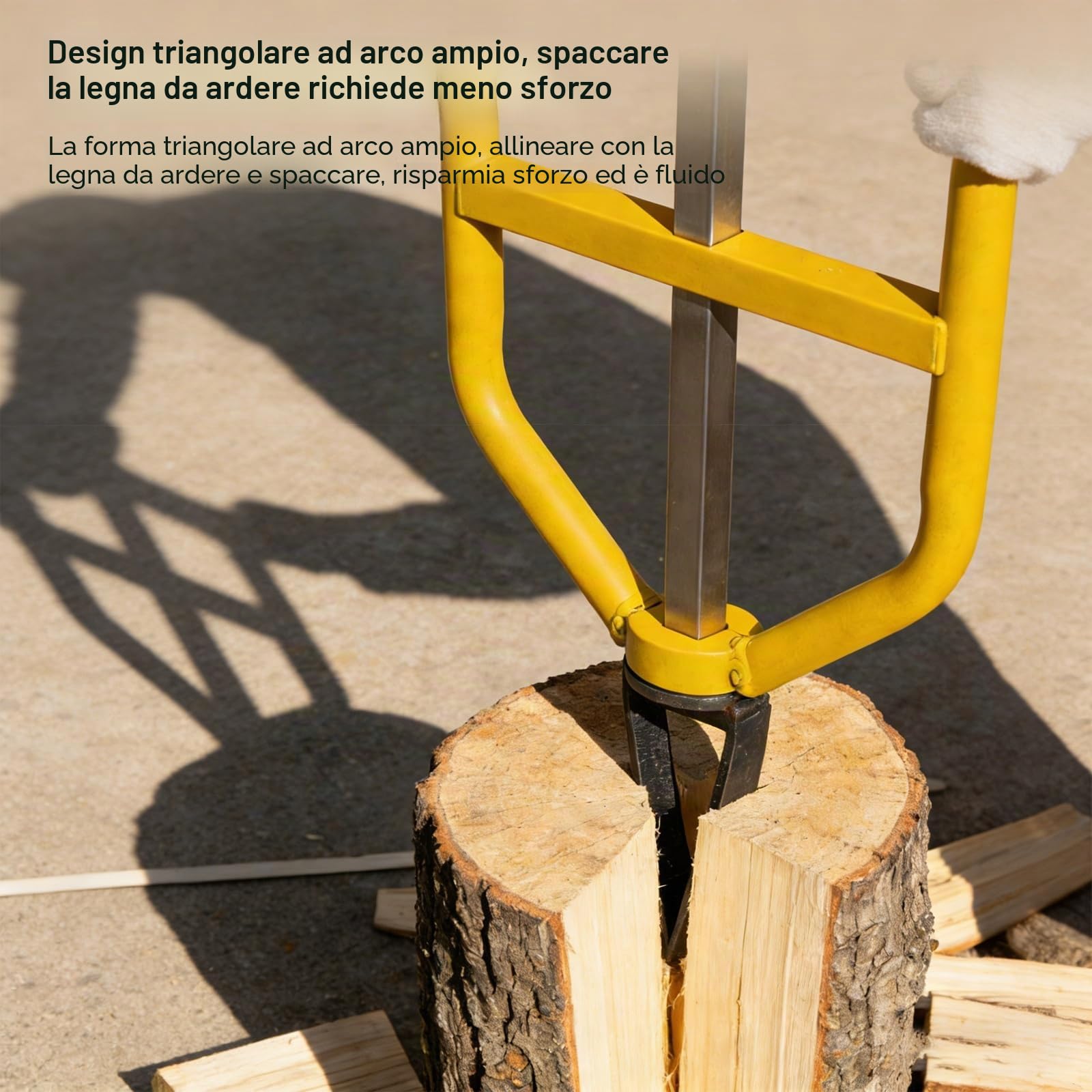 Spaccalegna manuale per impieghi gravosi, attrezzo scorrevole per spaccare la legna da ardere disponibile in 2 misure, spaccalegna portatile, spacca la legna da ardere in pochi secondi(Small)