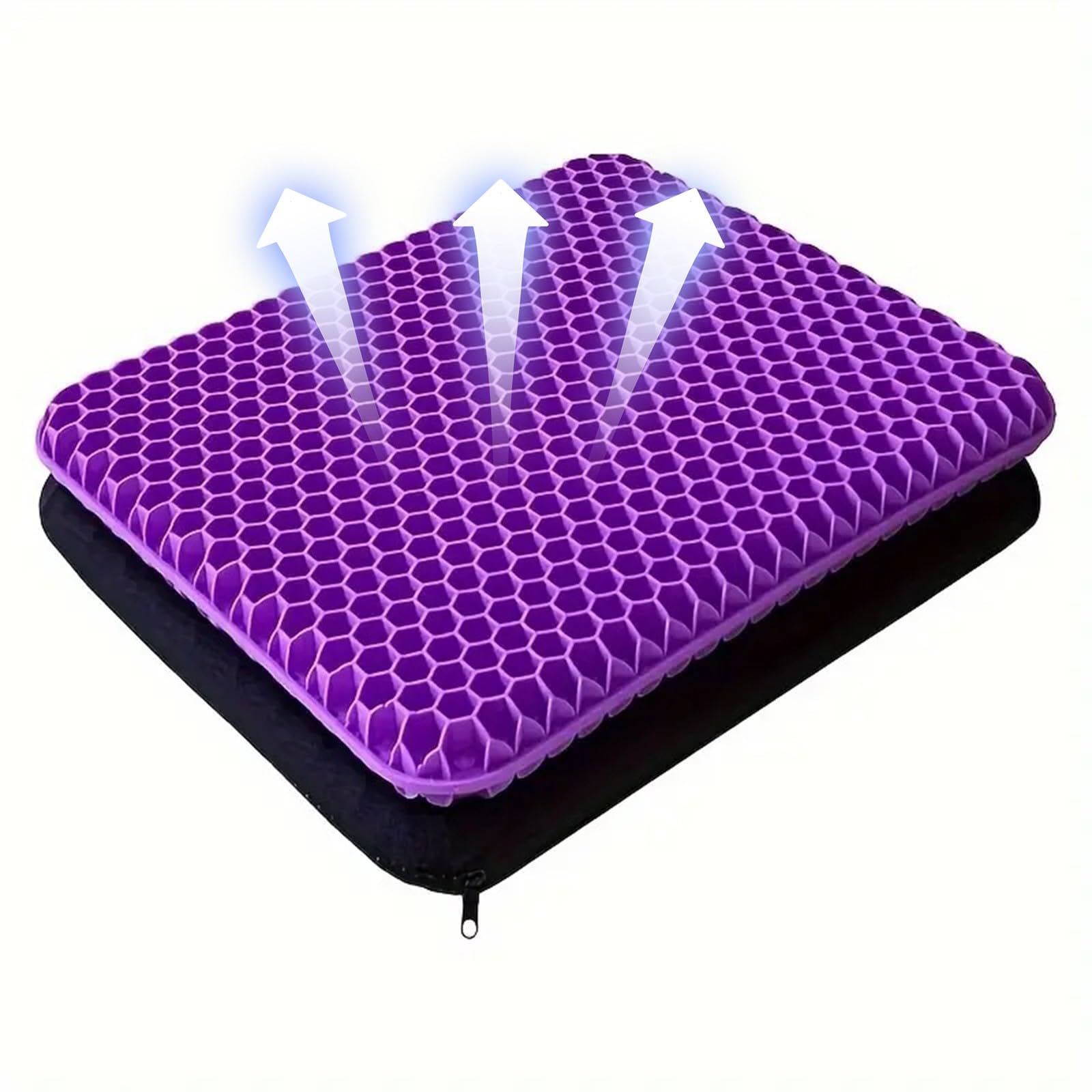 Générique Anti-Escarres Coussin De Gel, Respirant avec Housse AntidéRapant, Soulage La Pression OrthopéDique, Convient pour Voiture, Bureau, Maison Et Fauteuil Roulant(Purple,50x50x4.5cm)