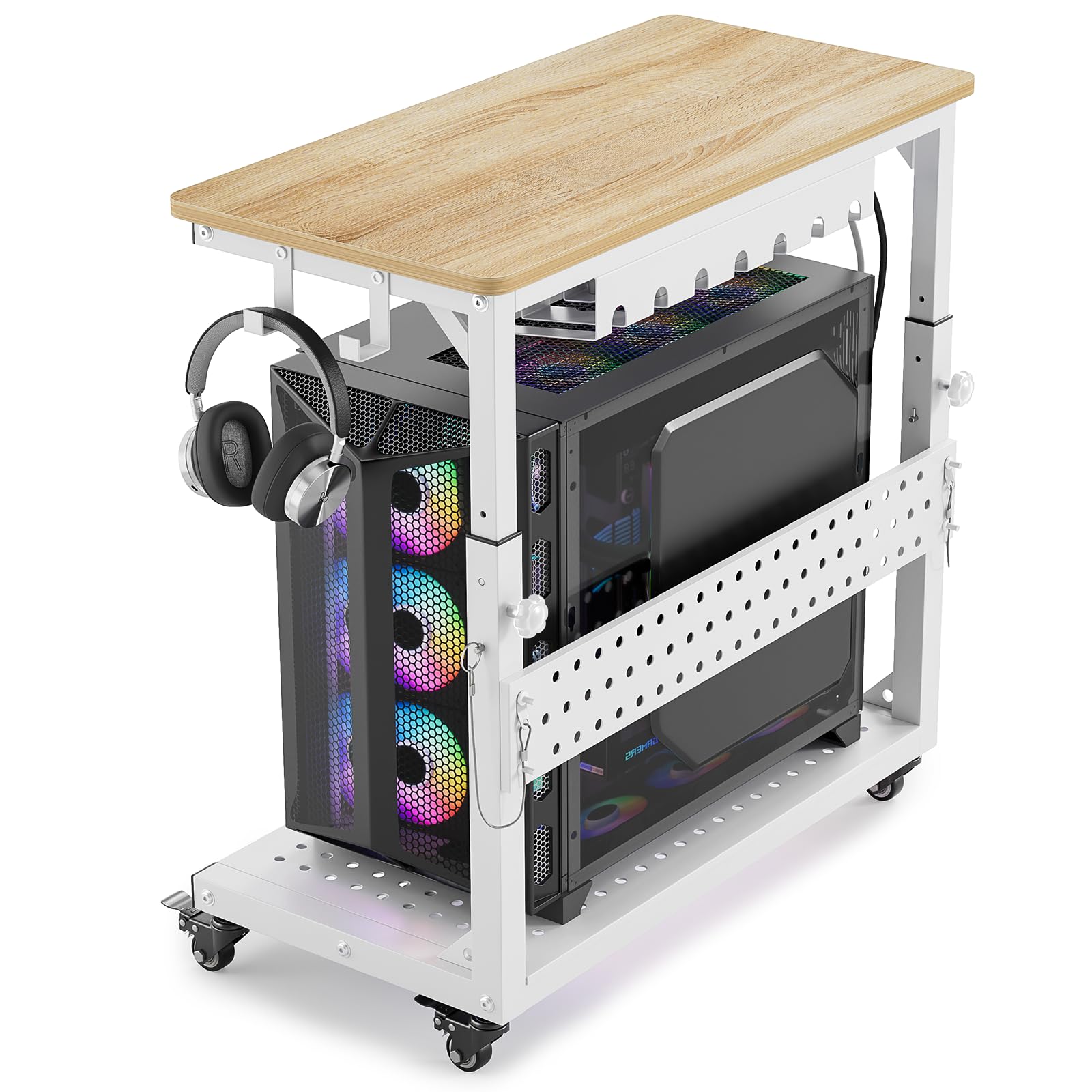 GreenForest Heavy Duty PC Stand, Gaming Computer Tower Cart with Wheels