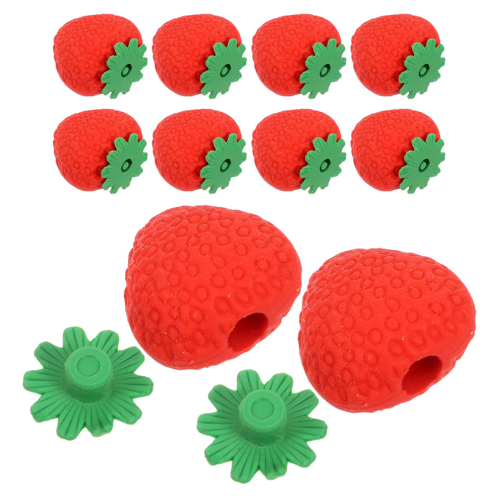 Healvian 100 Gomme da Cancellare Mini a Forma di Fragola Rossa Gomme per Matite Resistenti All’Usura per Scuola e Studio Accessori Carini per Studenti
