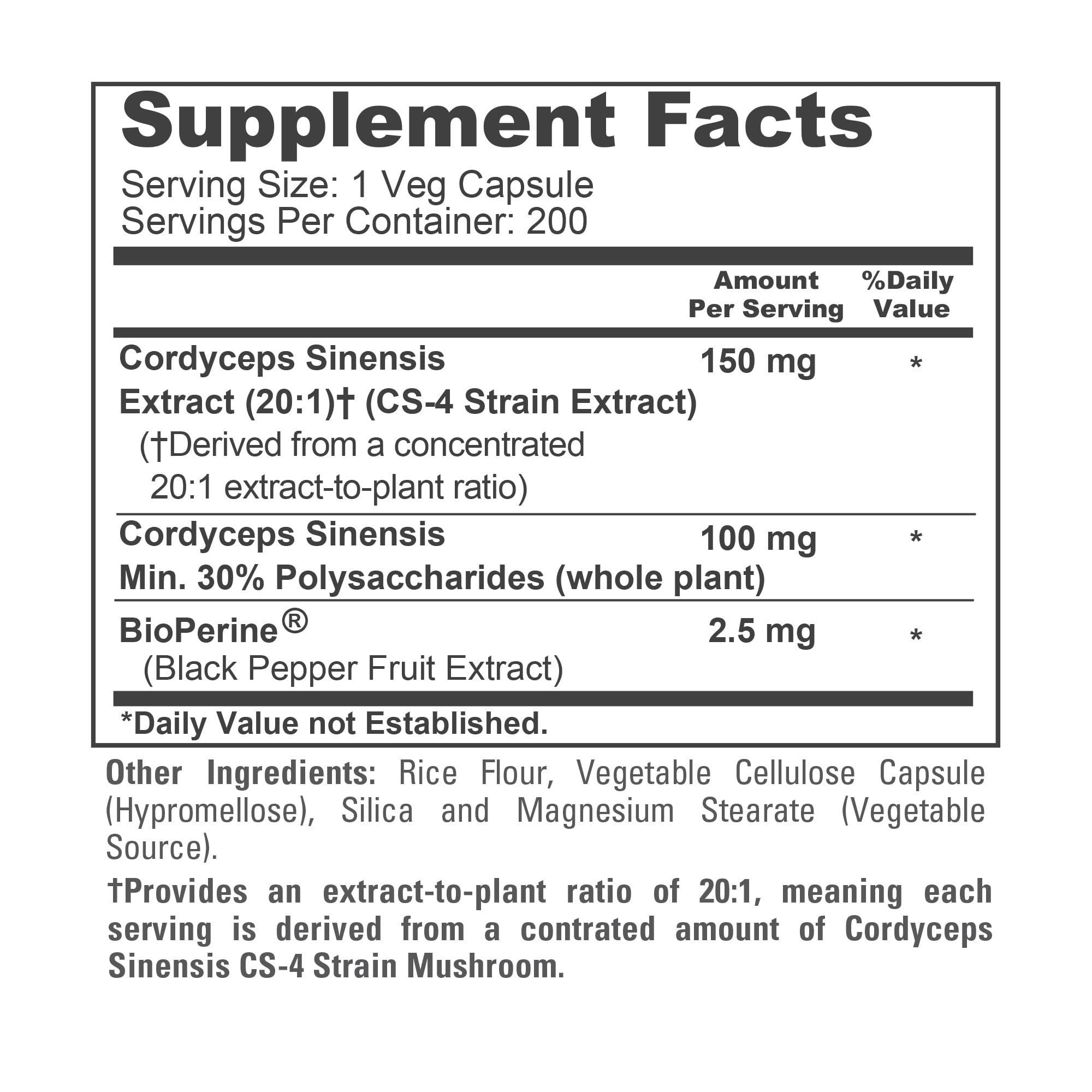 NusaPure Cordyceps CS-4, Vegan, 150mg, 200 Veg Capsules - 200 Servings — Amazon image 4