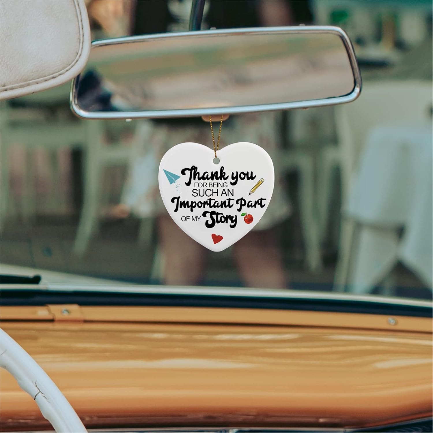 Teacher Appreciation Gifts Ornament Keepsake Sign Heart Plaque Thank You for Being Such an Important Part of My Story Best Teacher Gift Birthday Christmas Thank You Gifts for Teacher - Image 3