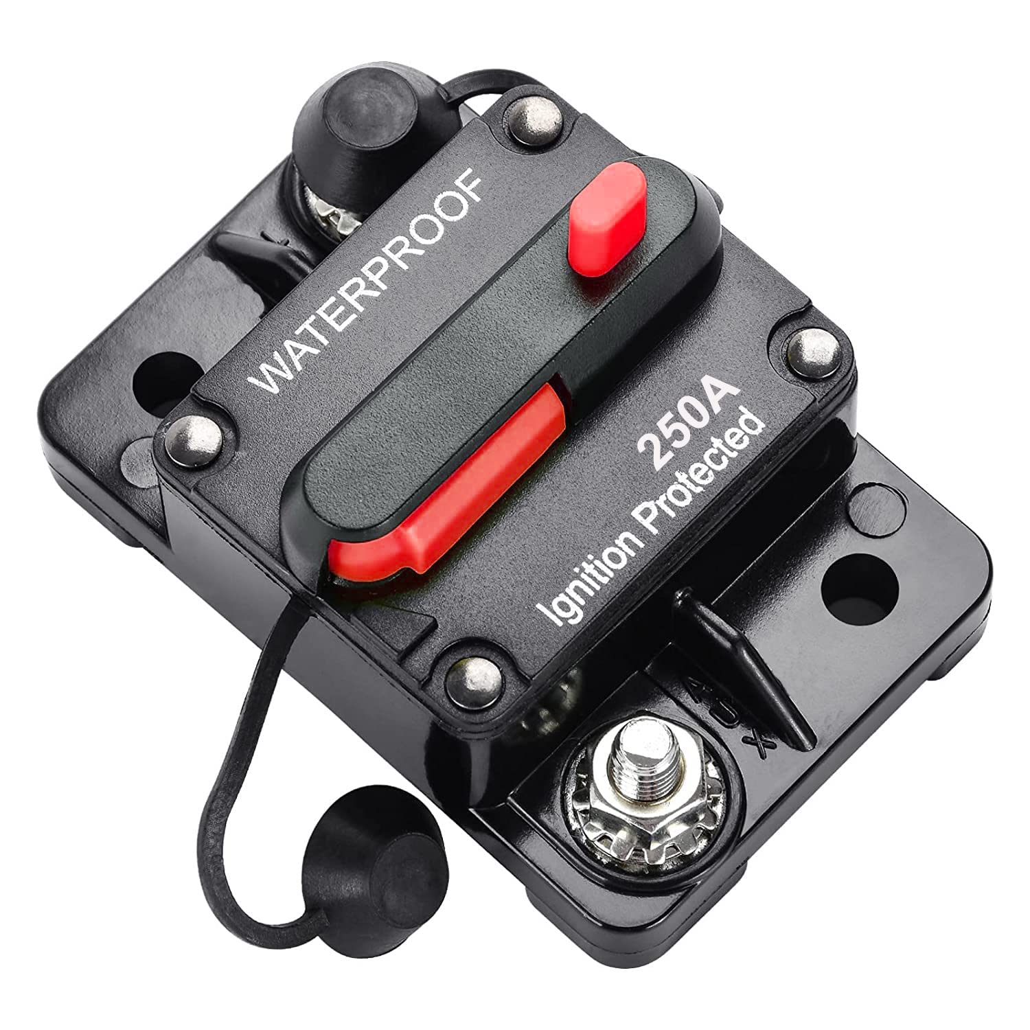 Gebildet Wyłącznik 250 Amp z wodoodpornym do silników morskich łodzi ATV ręczne zasilanie 12 V-42 VDCreset ręczny inwerter bezpieczników inwerter inwerterowy (250A)