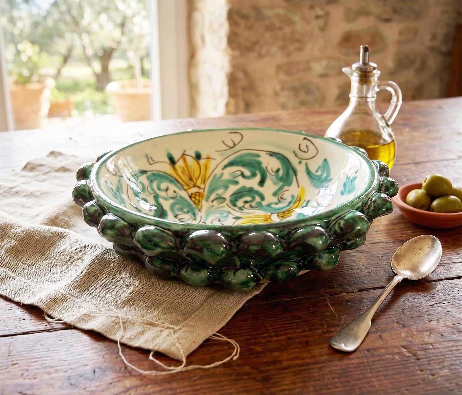 Bol Pigna en Céramique de Caltagirone, décoration de table chic pour salon et entrée