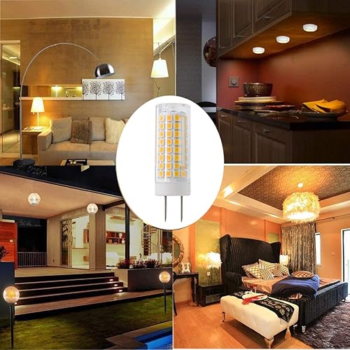 Miniatura 5 de Bombillas LED G8 de 60 W 75 W de repuesto de bombilla halógena, T3T4 AC120V JCD tipo G8 base bi-pin (7 W) luz blanca cálida 3000 K para luces debajo