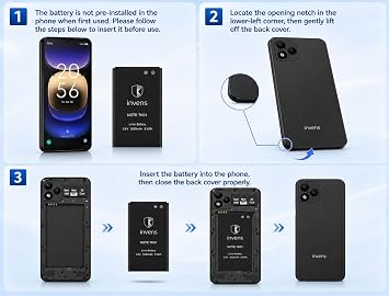 invens NOTE TK01 Smartphone Android 12 Phones,7+32GB/256GB(Black)