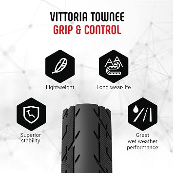 Vittoria Townee FOLD Clincher All Black Casing: Nylon 26 TPI