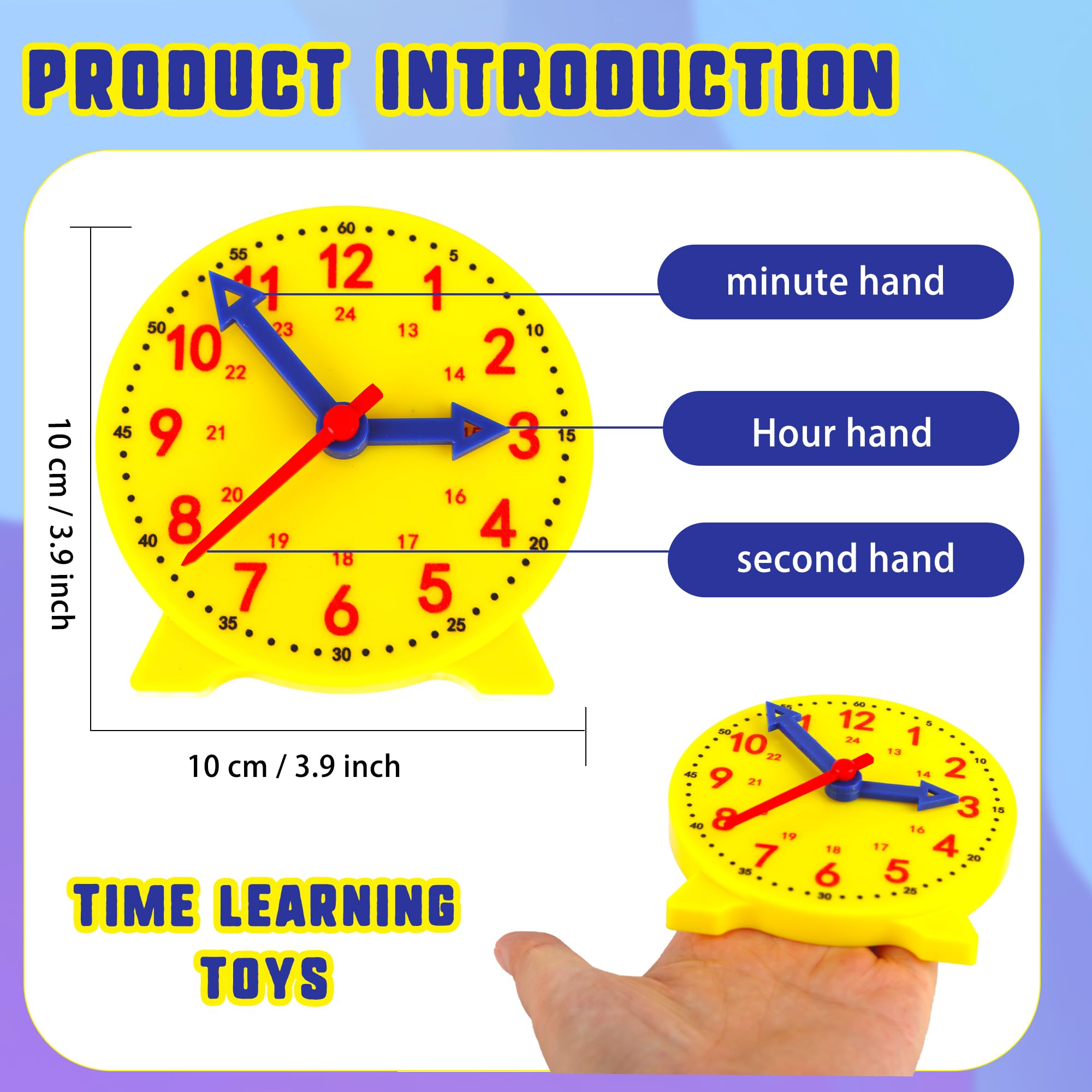 Octaday 28 Pcs 4 inch Teaching Clock Kit to Tell Time Learning Clock ...