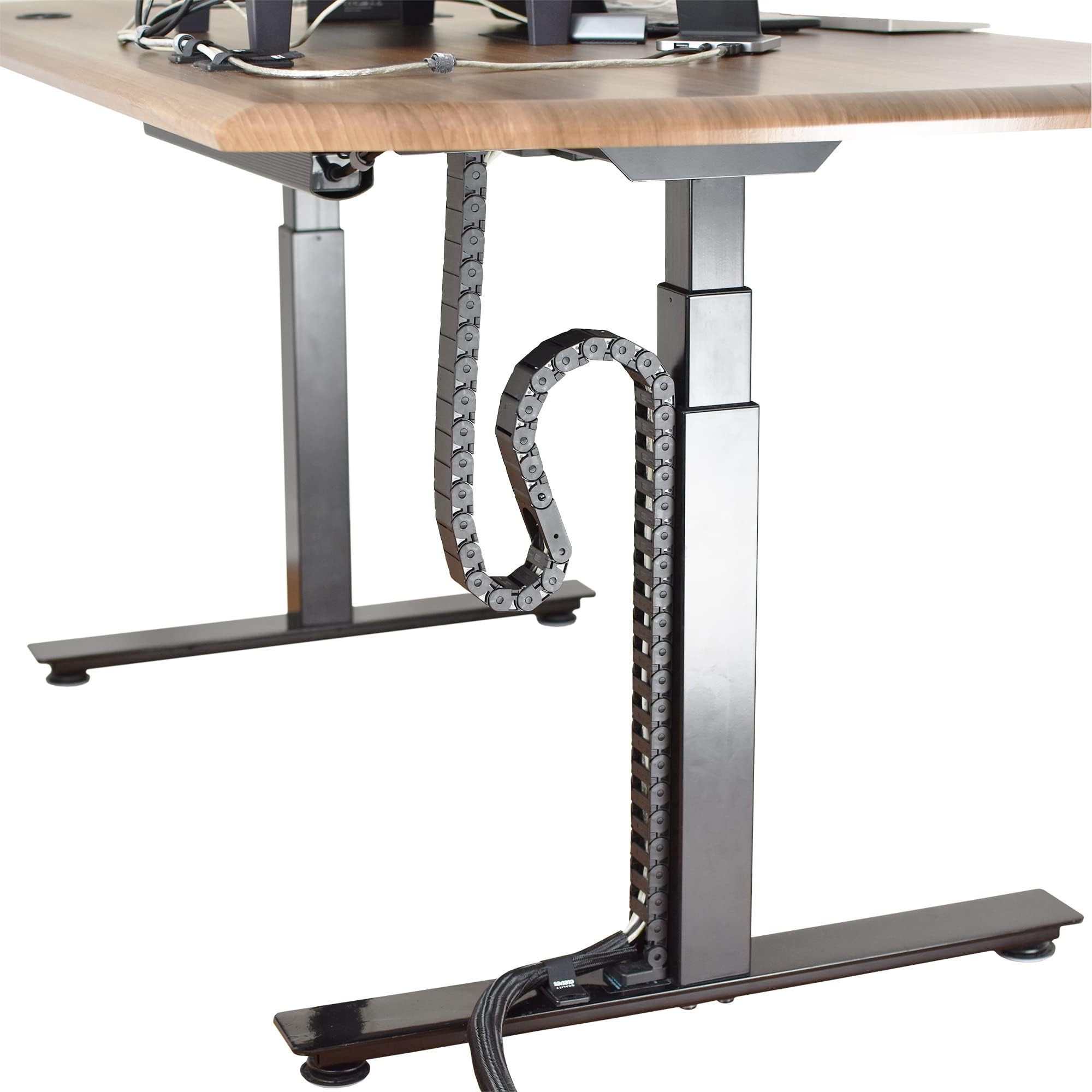 Quality Clever PivyCord-V Flex Chain Raceway Cable Management Solution for Sit-Stand Variable Height Desks, Flexible Cable Raceway to Hide, Organize and Protect Wires and Cables, Black